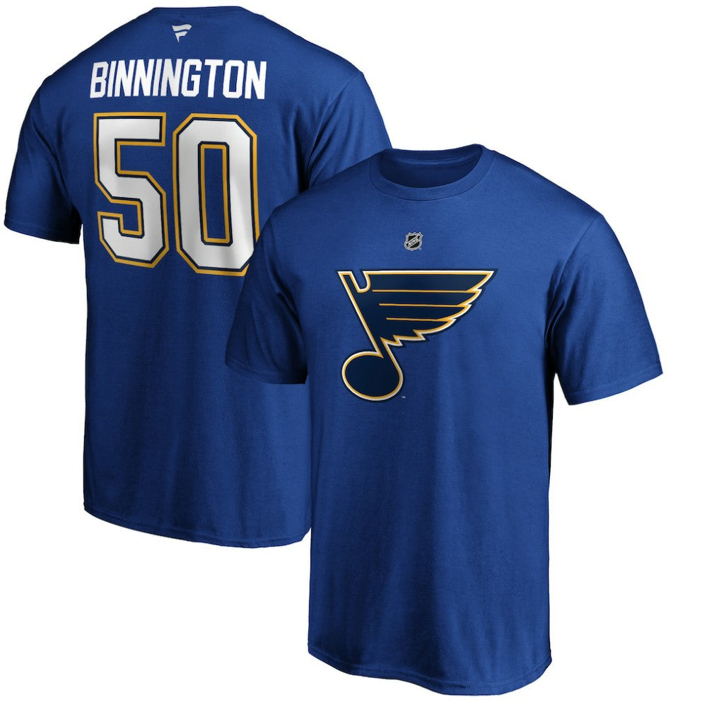 Jordan Binnington St. Louis Blues - Fanatics Authentic Stack Player Name & Number T-Shirt Blue