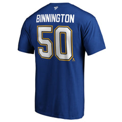 Jordan Binnington St. Louis Blues - Fanatics Authentic Stack Player Name & Number T-Shirt Blue