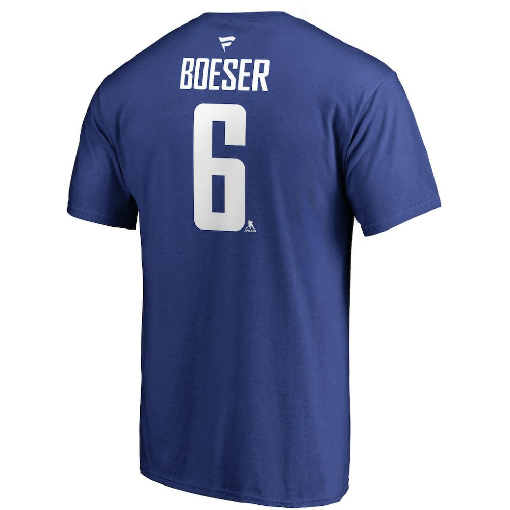 Brock Boeser Vancouver Canucks - Fanatics Authentic Stack Player Name & Number T-Shirt Blue