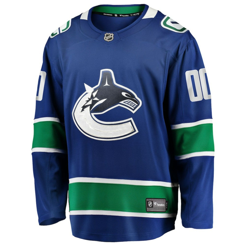 Vancouver Canucks Fanatics Home Team Breakaway Custom Jersey - Blue | NHL Jerseys