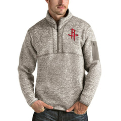 NBA - Houston Rockets Antigua Fortune Quarter-Zip Pullover Jacket - Natural