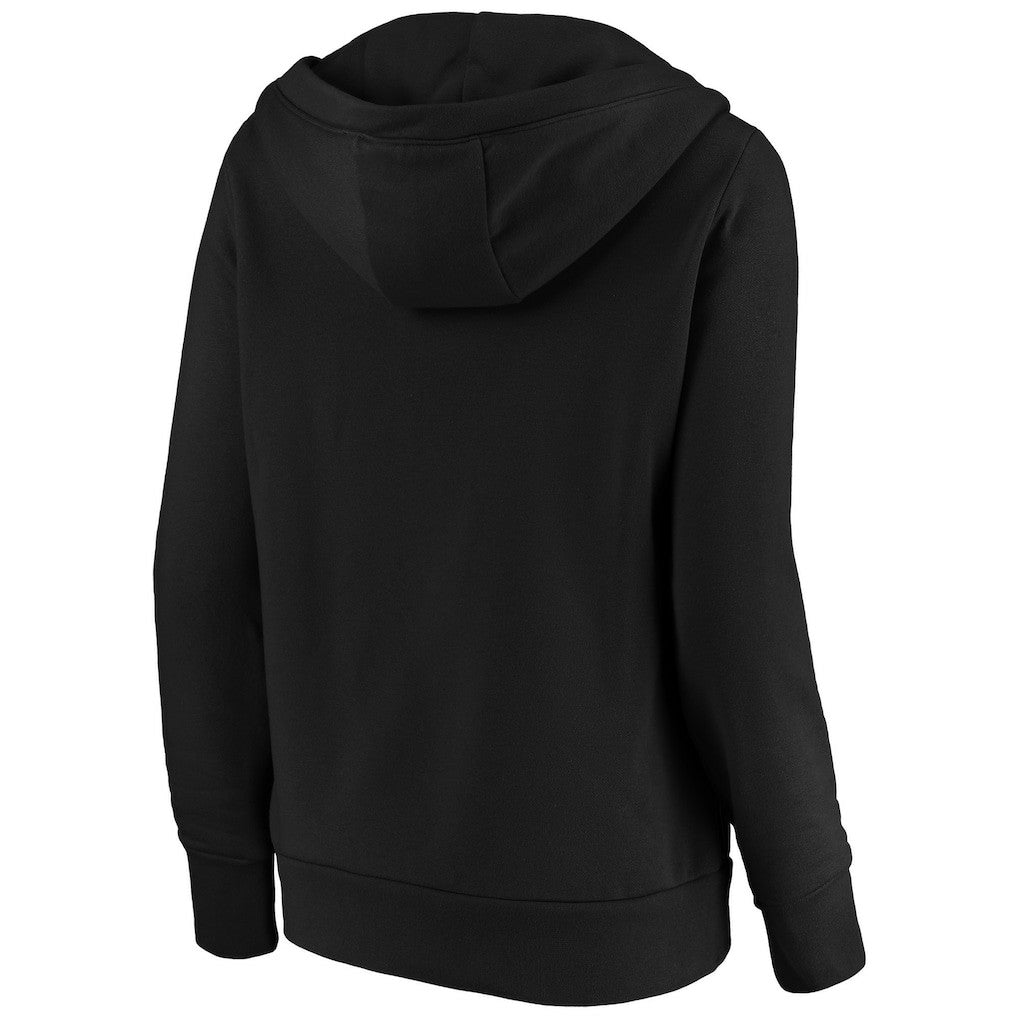 New Orleans Saints Women's Primary Team Logo V-Neck Pullover Hoodie Black - Fanatics