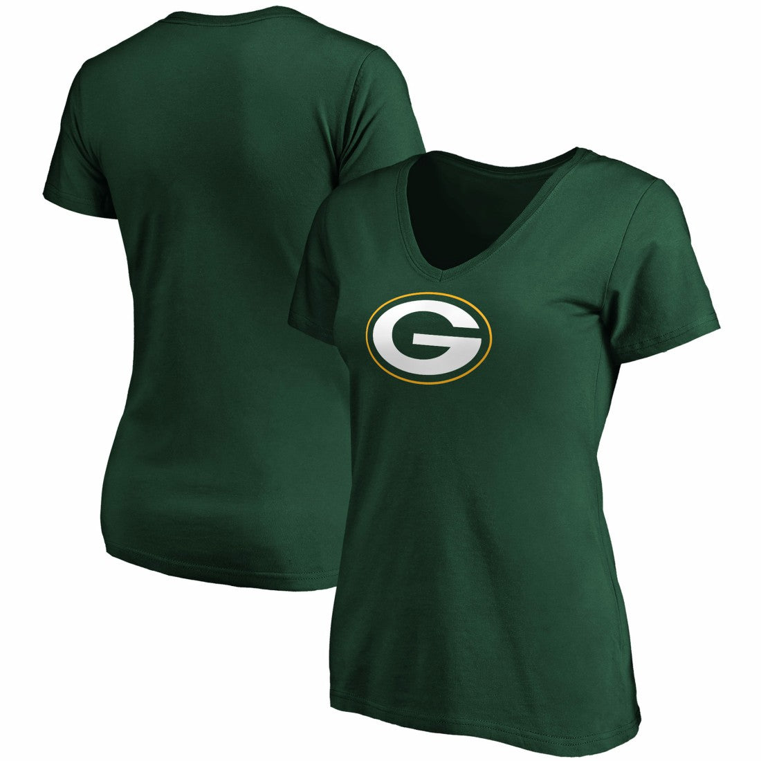 Green Bay Packers Women's Primary Logo V-Neck T-Shirt Green - Fanatics