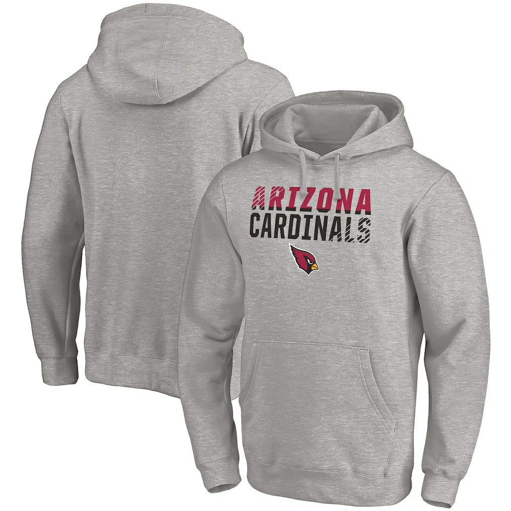 Arizona Cardinals Fade Out Fitted Pullover Hoodie Heather Gray - Fanatics