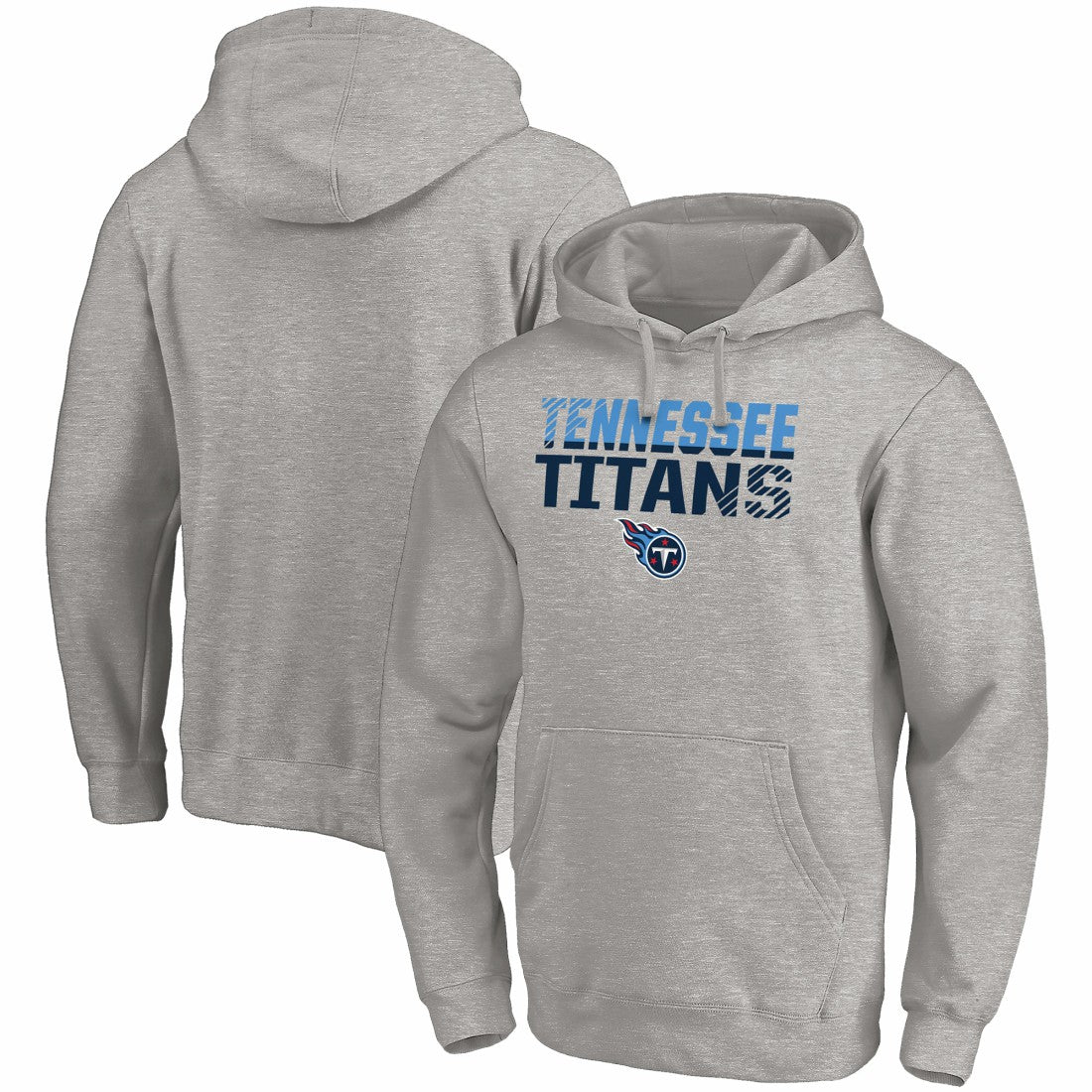 Tennessee Titans Fade Out Fitted Pullover Hoodie Heather Gray - Fanatics