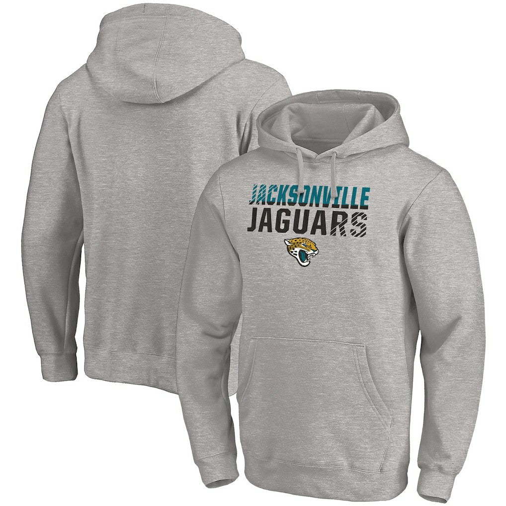 Jacksonville Jaguars Fade Out Fitted Pullover Hoodie Heather Gray - Fanatics