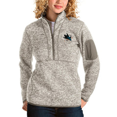 San Jose Sharks - Antigua Women's Fortune Half-Zip Sweatshirt Oatmeal