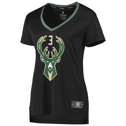 George Hill Milwaukee Bucks Women's Fast Break Replica Player Jersey - Statement Edition - Black | NBA Jerseys