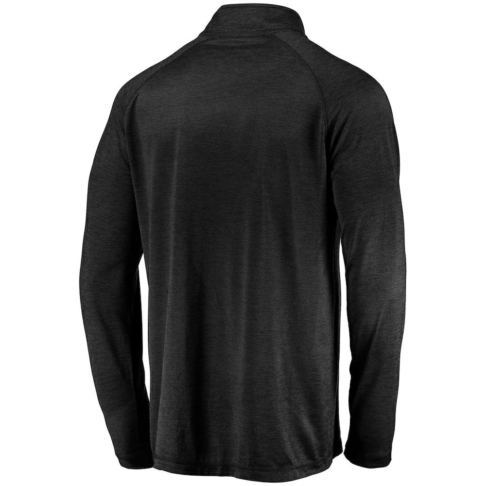 Las Vegas Raiders Striated Primary Logo Raglan Quarter-Zip Pullover Jacket Black - Fanatics