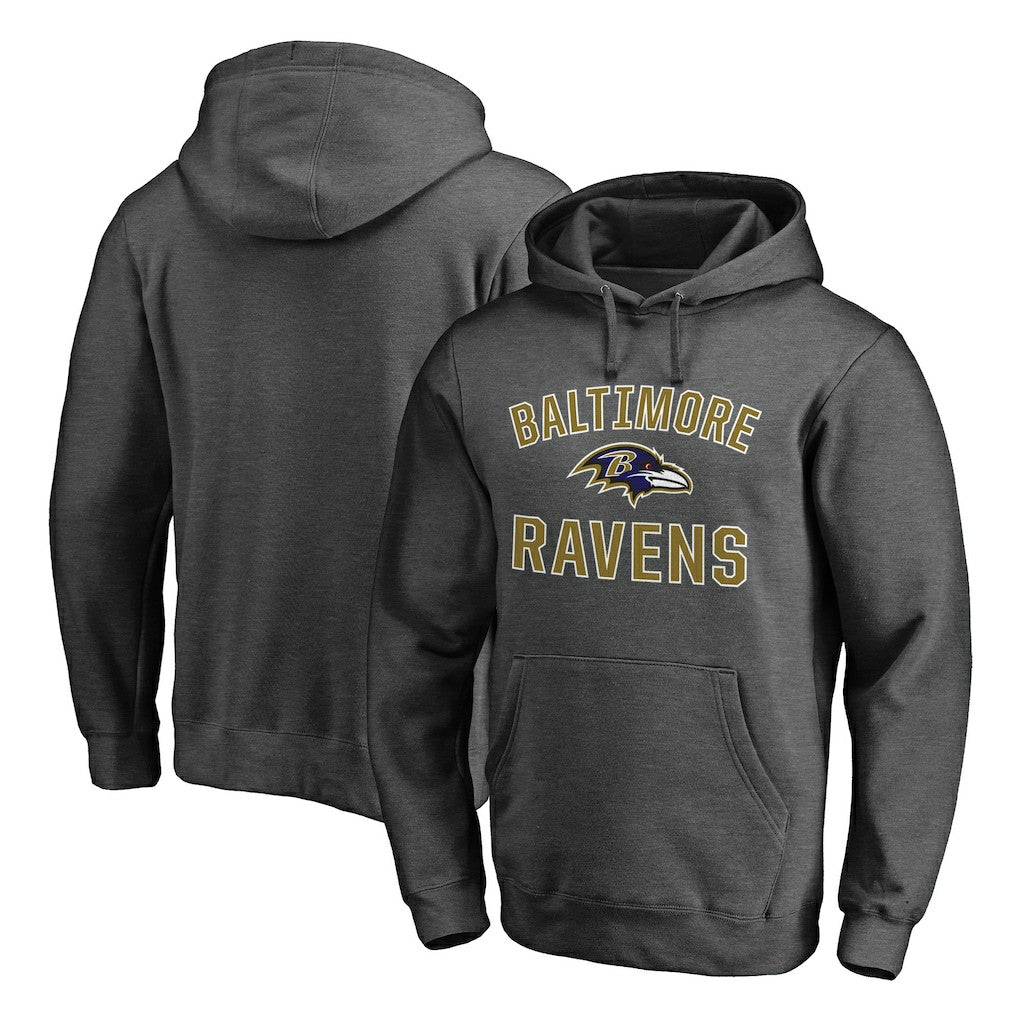 Baltimore Ravens Big & Tall Victory Arch Logo Pullover Hoodie Heathered Charcoal - Fanatics