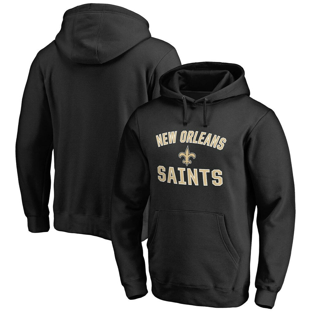 New Orleans Saints Victory Arch Team Fitted Pullover Hoodie Black - Fanatics