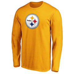 Pittsburgh Steelers Primary Logo Long Sleeve T-Shirt Gold - Fanatics