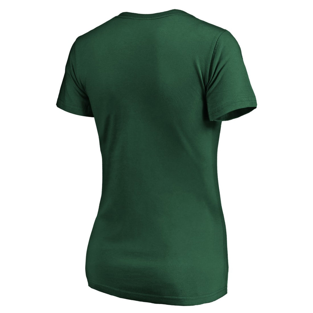 Green Bay Packers Women's Team Iconic Script State V-Neck T-Shirt Green - Fanatics
