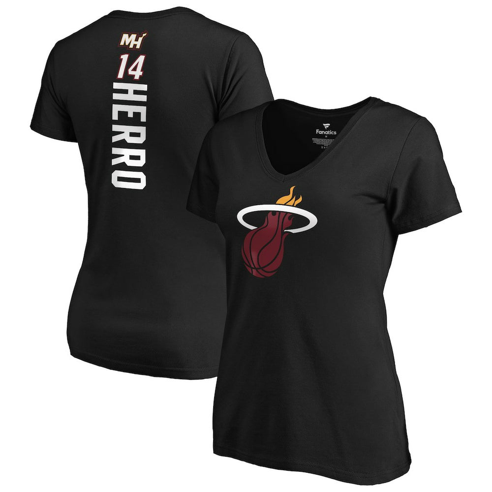 NBA - Tyler Herro Miami Heat Women's Team Playmaker Name & Number T-Shirt - Black
