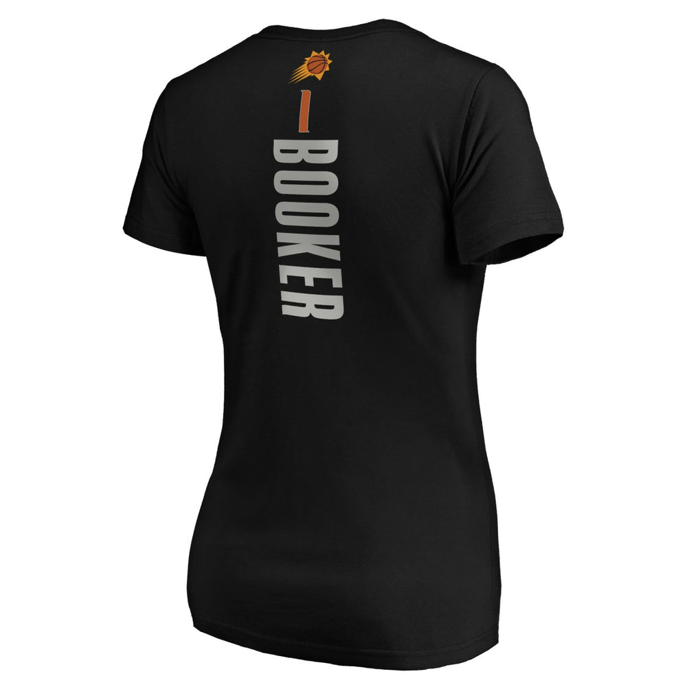 NBA - Devin Booker Phoenix Suns Women's Playmaker Name & Number T-Shirt - Black