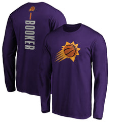 NBA - Devin Booker Phoenix Suns Playmaker Name & Number Long Sleeve T-Shirt - Purple