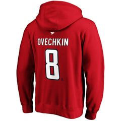 Alexander Ovechkin Washington Capitals Fanatics Authentic Stack Player Name & Number Fitted Pullover Hoodie Red