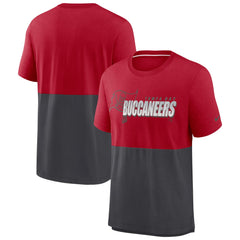 Tampa Bay Buccaneers Fan Gear Colorblock Tri-Blend T-Shirt Red/Pewter - Nike