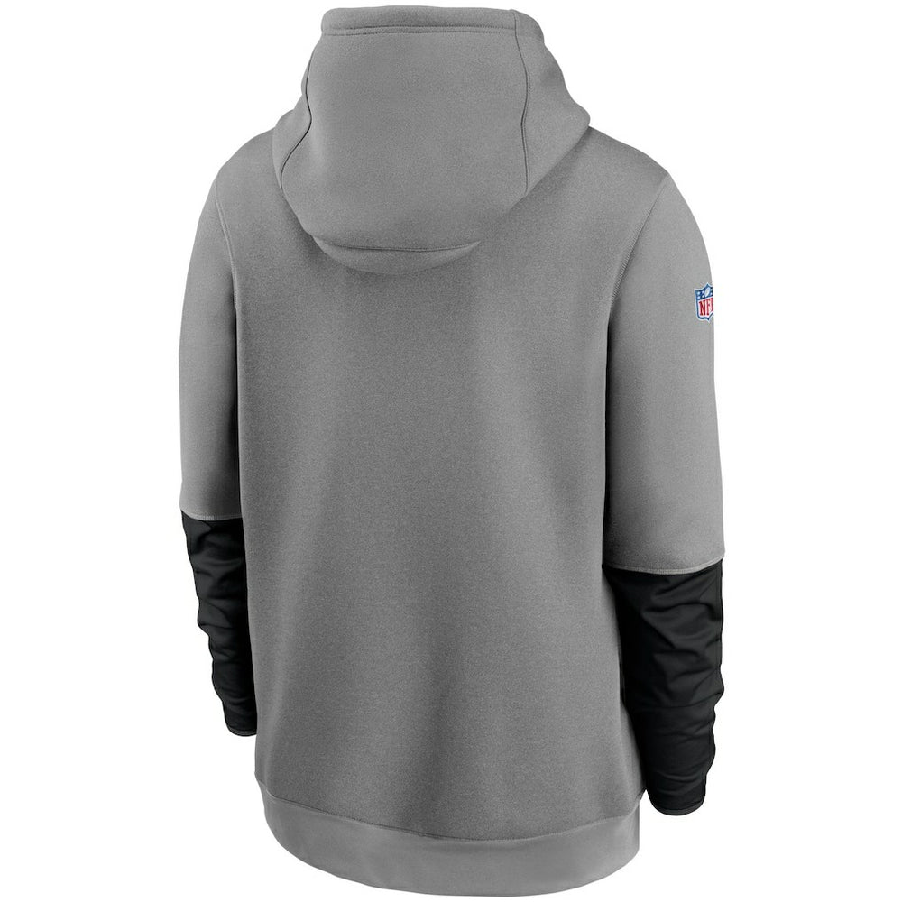 New Orleans Saints Sideline Playbook Performance Pullover Hoodie Heathered Gray/Black - Nike