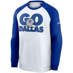 Dallas Cowboys Fan Gear Throwback Go Helmet Sweatshirt White/Royal - Nike