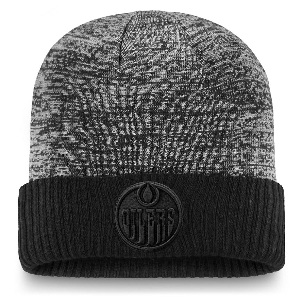 Edmonton Oilers - Fanatics Authentic Pro Travel & Training Cuffed Knit Hat Black