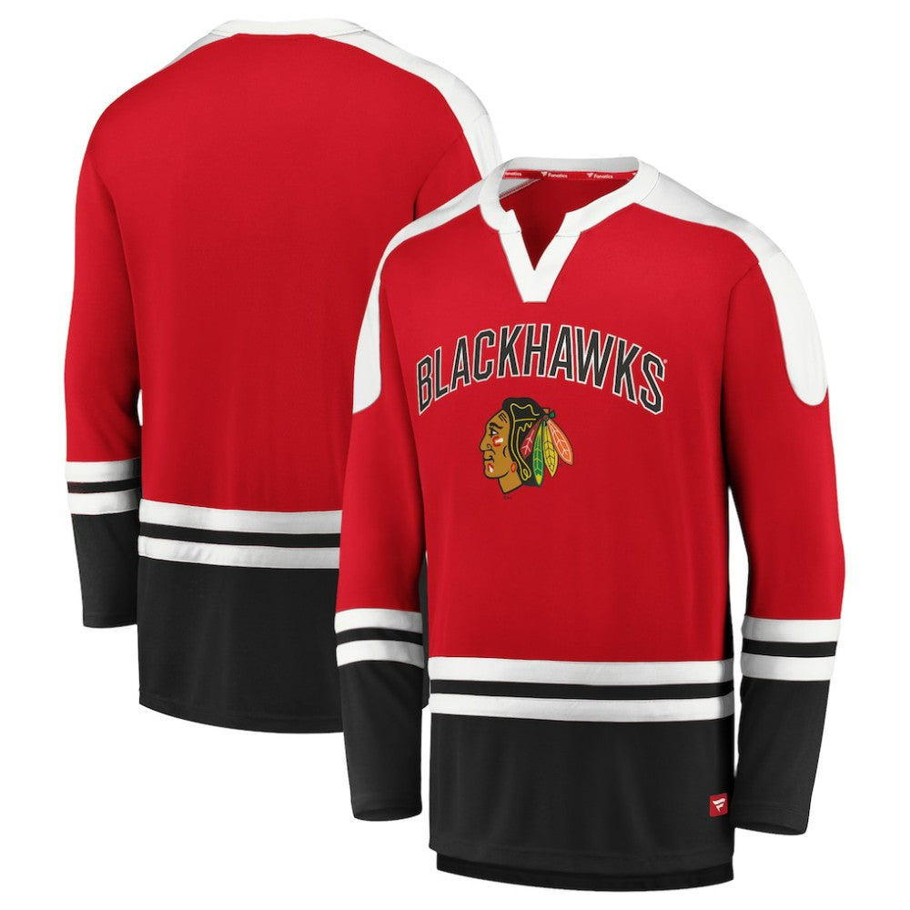 Chicago Blackhawks Fanatics Iconic Slapshot Long Sleeve T-Shirt Red/Black