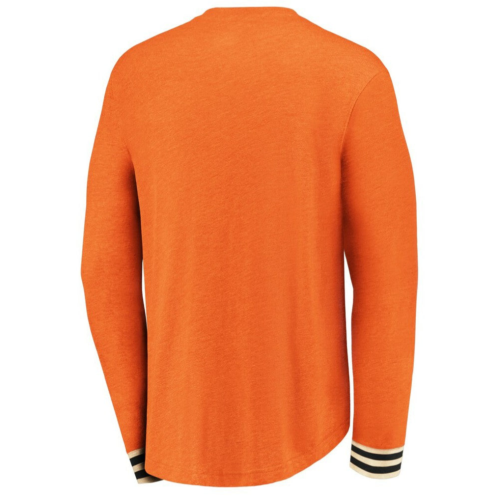 Philadelphia Flyers - Fanatics True Classics Henley Long Sleeve T-Shirt Heathered Orange