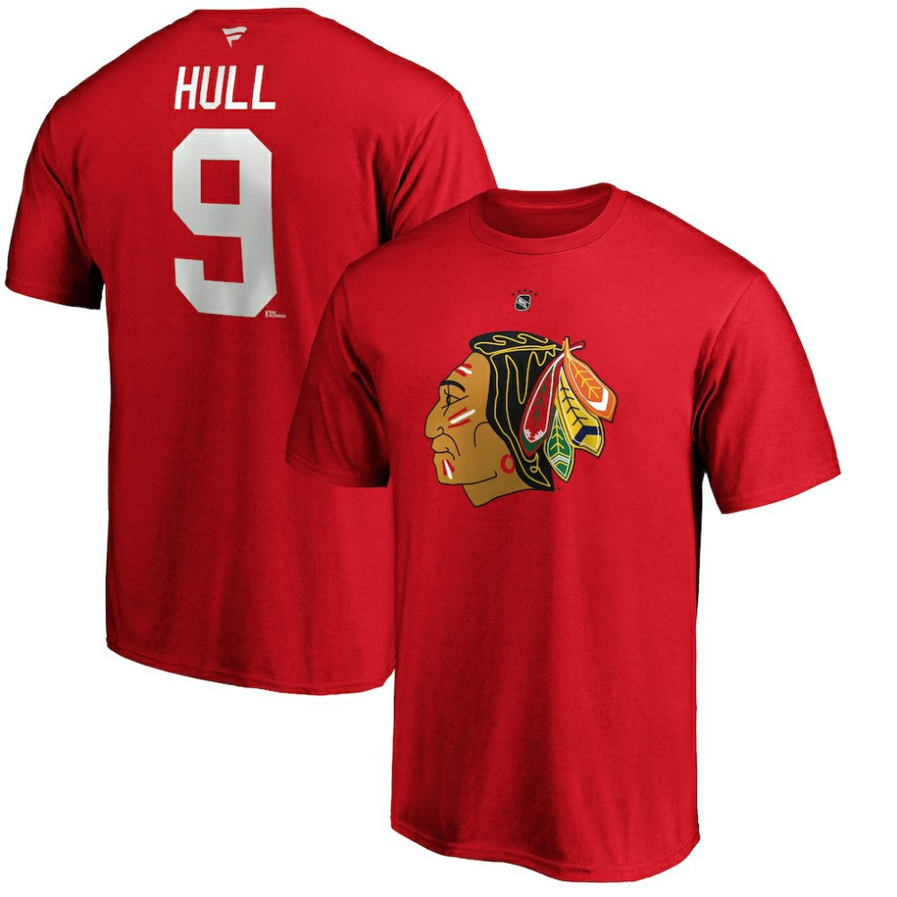 Bobby Hull Chicago Blackhawks Fanatics Authentic Stack Retired Player Name & Number T-Shirt Red