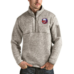 New York Islanders - Antigua Fortune Half-Zip Pullover Jacket Oatmeal