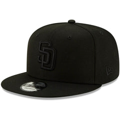 San Diego Padres New Era Black on Black 9FIFTY Snapback Adjustable Hat for sale