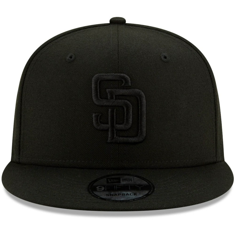 San Diego Padres New Era Black on Black 9FIFTY Snapback Adjustable Hat for sale