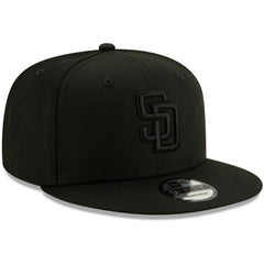 San Diego Padres New Era Black on Black 9FIFTY Snapback Adjustable Hat for sale