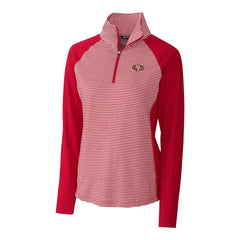 San Francisco 49ers Cutter & Buck Women's Forge Tonal Stripe Half-Zip Pullover Jacket Red - NFL