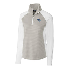 Tennessee Titans Cutter & Buck Women's Forge Tonal Stripe Half-Zip Pullover Jacket White - NFL
