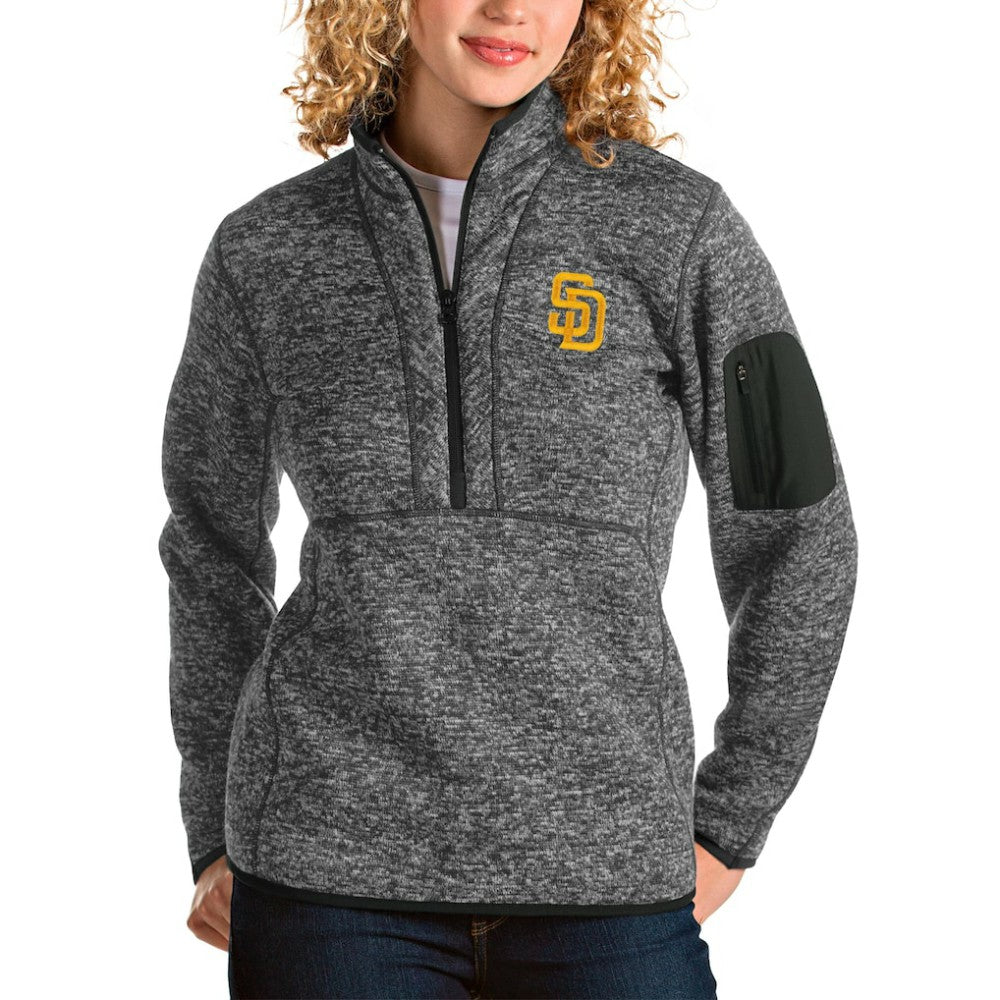 San Diego Padres Antigua Women's Fortune Half-Zip Pullover Jacket Lifestyle
