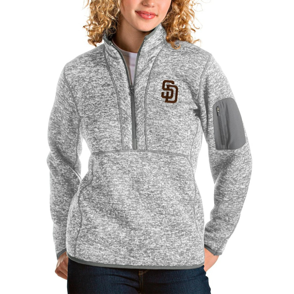 San Diego Padres Antigua Women's Fortune Half-Zip Pullover Jacket On Sale