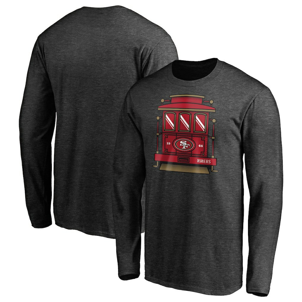 San Francisco 49ers Hometown Trolley Car Long Sleeve T-Shirt Heather Gray - NFL
