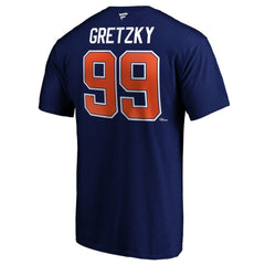 Wayne Gretzky Edmonton Oilers - Fanatics Authentic Stack Retired Player Name & Number T-Shirt Royal