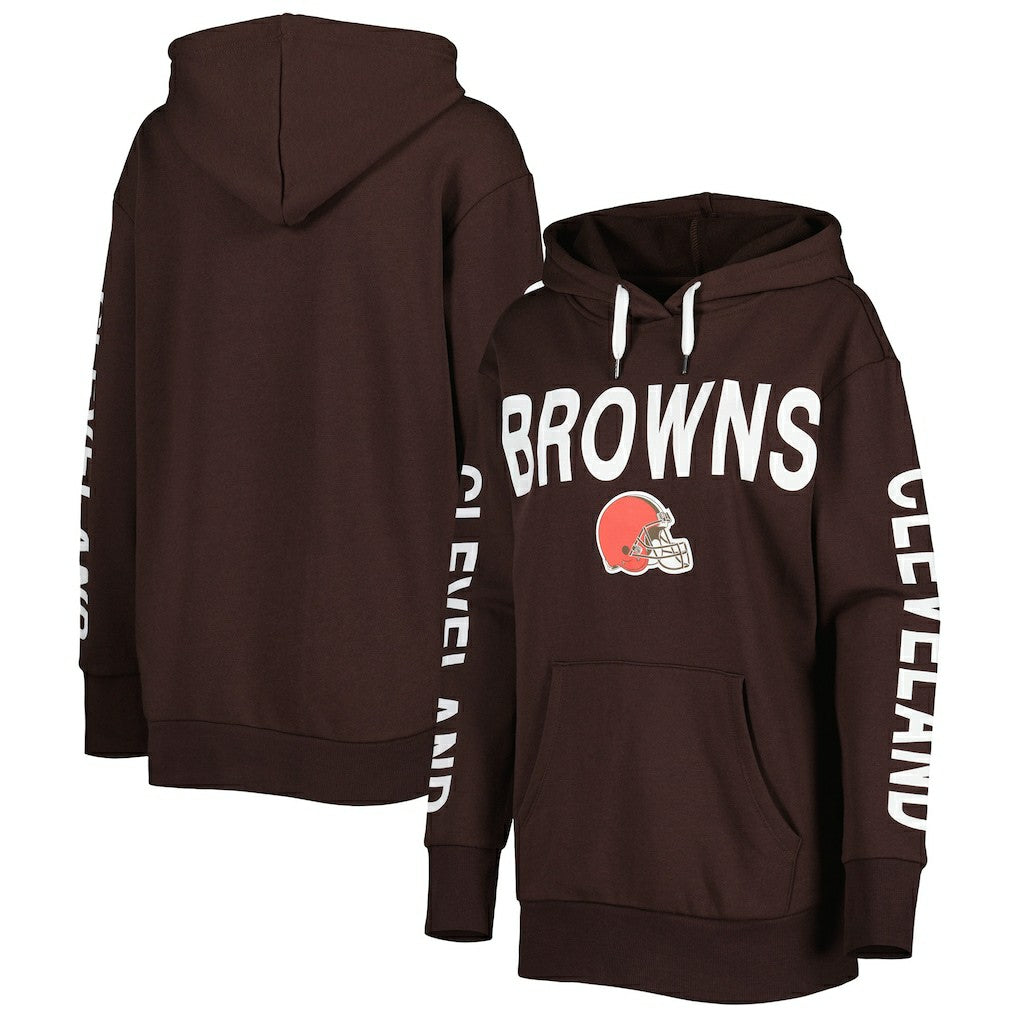 Cleveland Browns G-III 4Her by Carl Banks Women's Extra Point Pullover Hoodie Brown - NFL