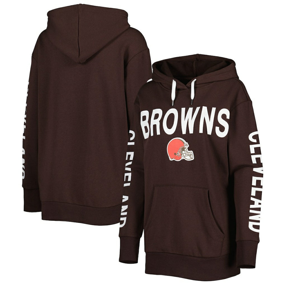 Cleveland Browns G-III 4Her by Carl Banks Women's Extra Point Pullover Hoodie Brown - NFL