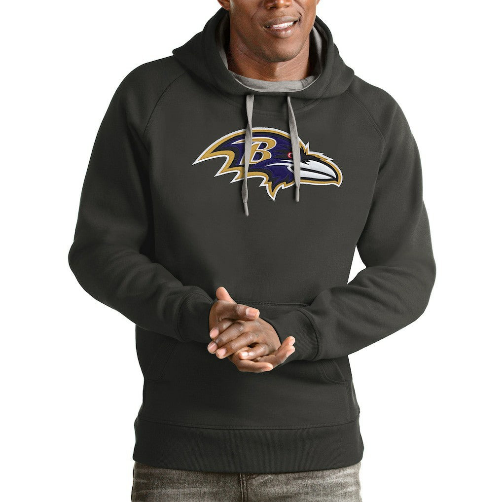 Baltimore Ravens Antigua Victory Pullover Hoodie Charcoal - NFL