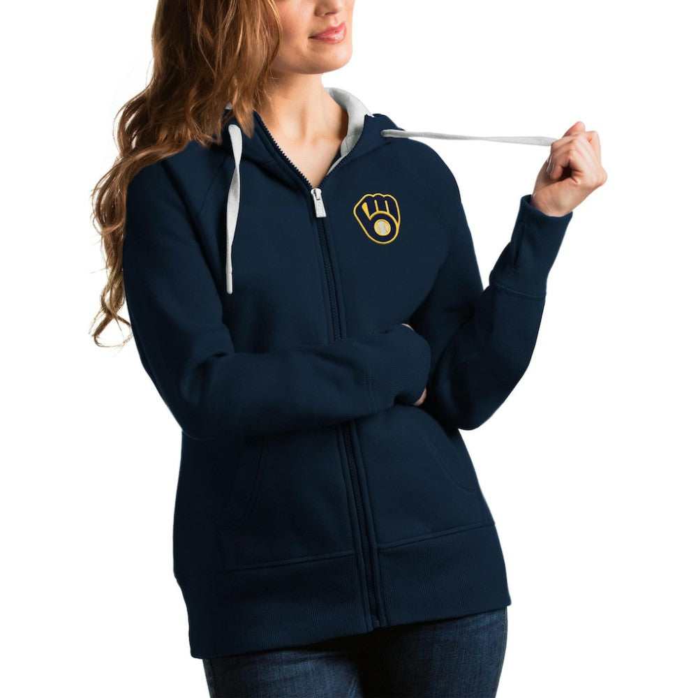 Milwaukee Brewers Antigua Women's Team Victory Full-Zip Hoodie Sale