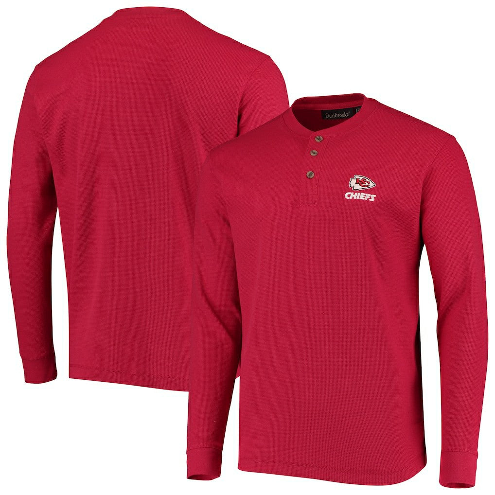 Kansas City Chiefs Dunbrooke Logo Maverick Thermal Henley Long Sleeve T-Shirt Red - NFL