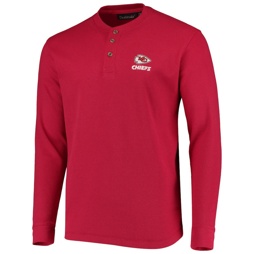 Kansas City Chiefs Dunbrooke Logo Maverick Thermal Henley Long Sleeve T-Shirt Red - NFL