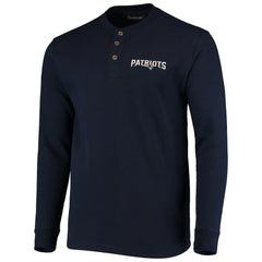 New England Patriots Dunbrooke Logo Maverick Thermal Henley Long Sleeve T-Shirt Navy - NFL