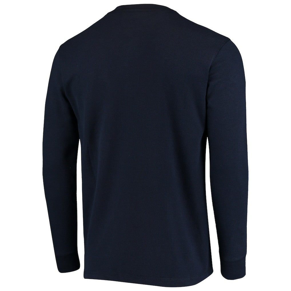 New England Patriots Dunbrooke Logo Maverick Thermal Henley Long Sleeve T-Shirt Navy - NFL