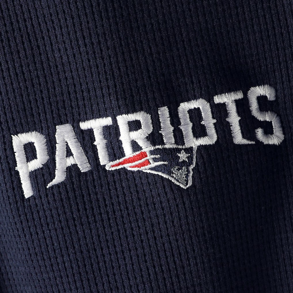 New England Patriots Dunbrooke Logo Maverick Thermal Henley Long Sleeve T-Shirt Navy - NFL