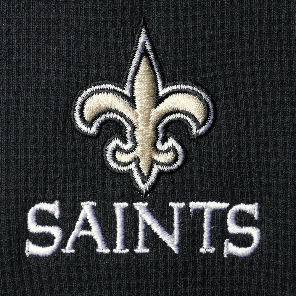 New Orleans Saints Dunbrooke Logo Maverick Thermal Henley Long Sleeve T-Shirt Black - NFL