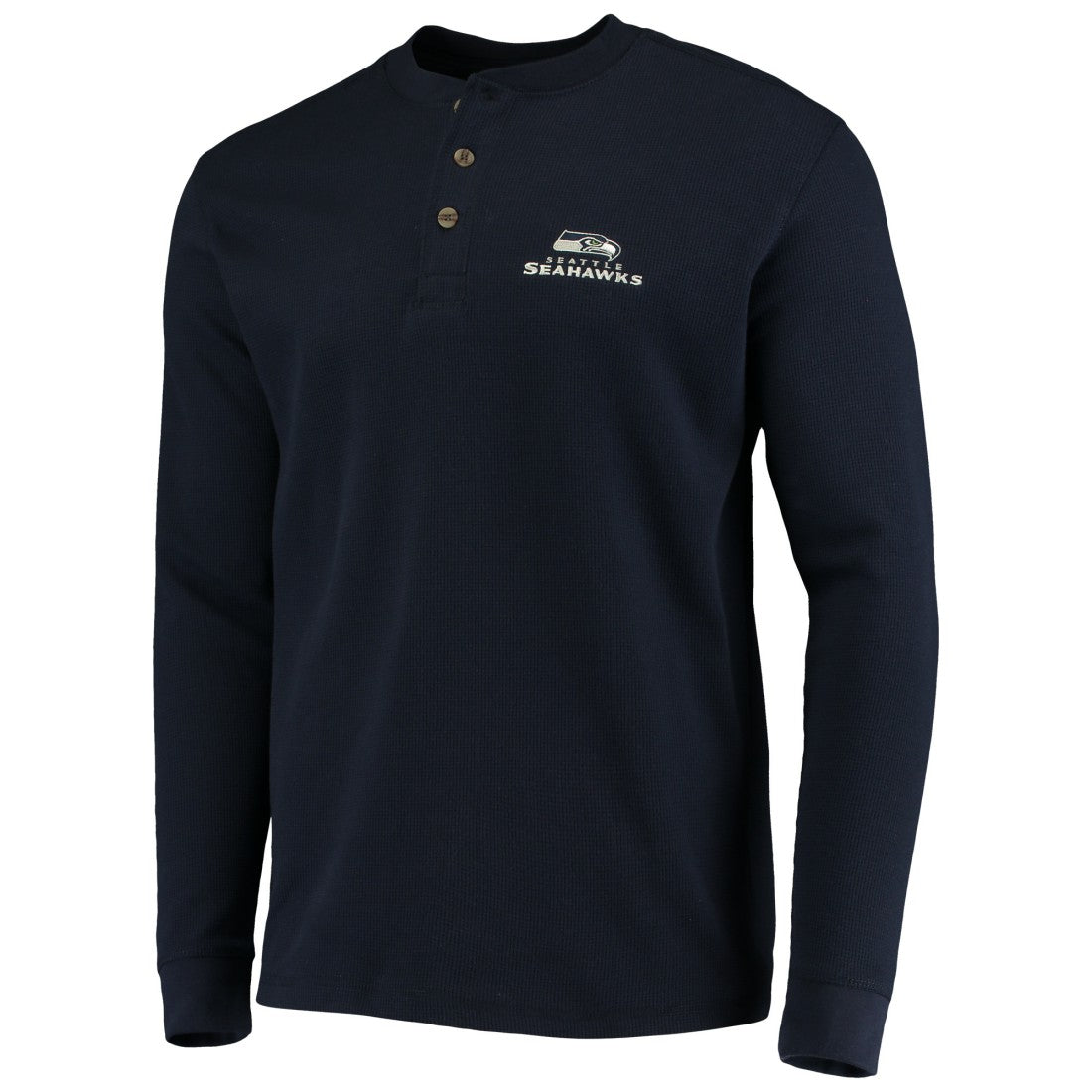 Seattle Seahawks Dunbrooke Logo Maverick Thermal Henley Long Sleeve T-Shirt Navy - NFL