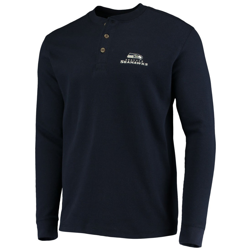 Seattle Seahawks Dunbrooke Logo Maverick Thermal Henley Long Sleeve T-Shirt Navy - NFL